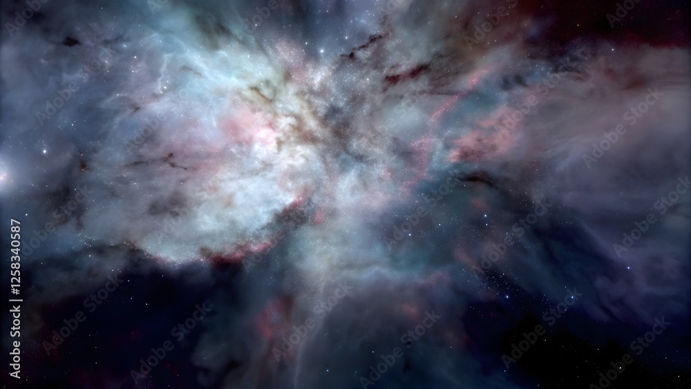 Fototapeta premium Nebula explosion with vibrant cosmic colors sw