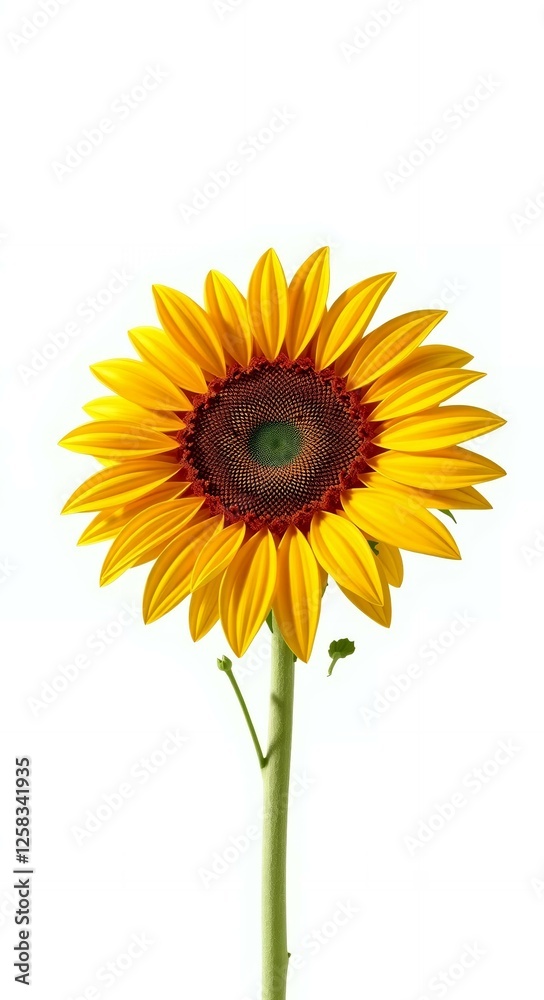 Fototapeta premium Vibrant Sunflower on White Background