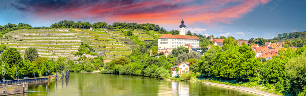 Naklejka premium Blick auf Schloss Horneck, Gundelsheim