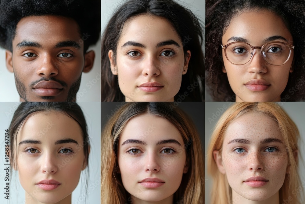 Obraz premium People Face Headshot Collage