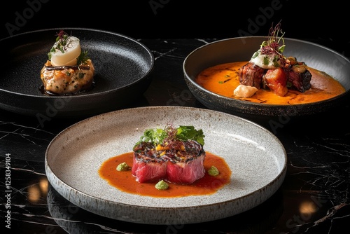 Elegant Gourmet Meal: Three Exquisite Dishes