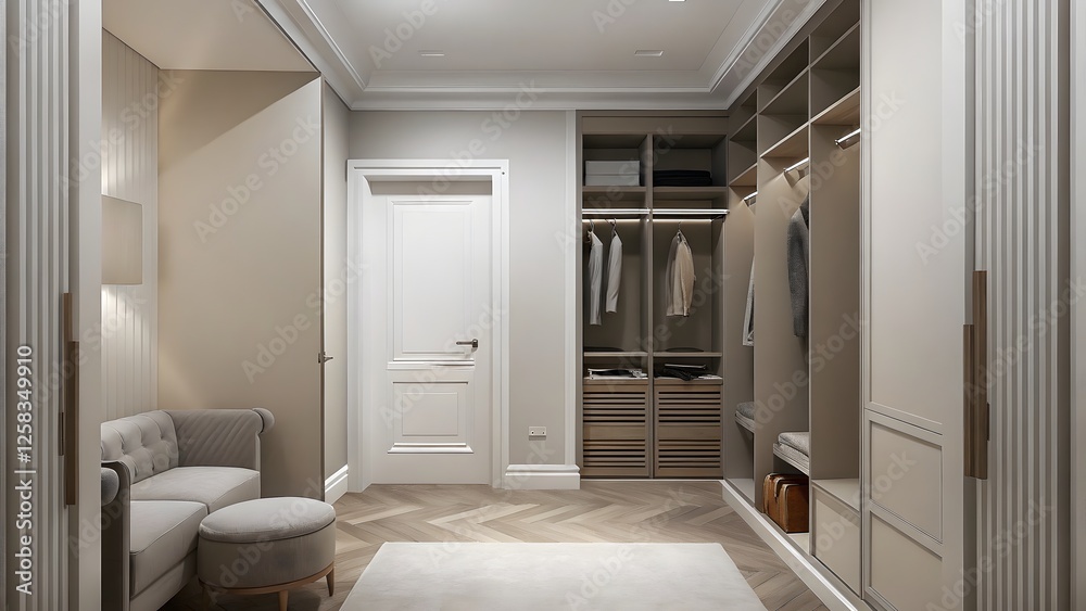 Fototapeta premium Ultra minimalist home interior with neutral tones