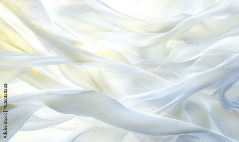 Obraz premium White fabric flowing, light background, elegant texture, design element
