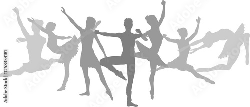 Ballet dancer silhouette ballerina dancers poses woman dancing silhouettes