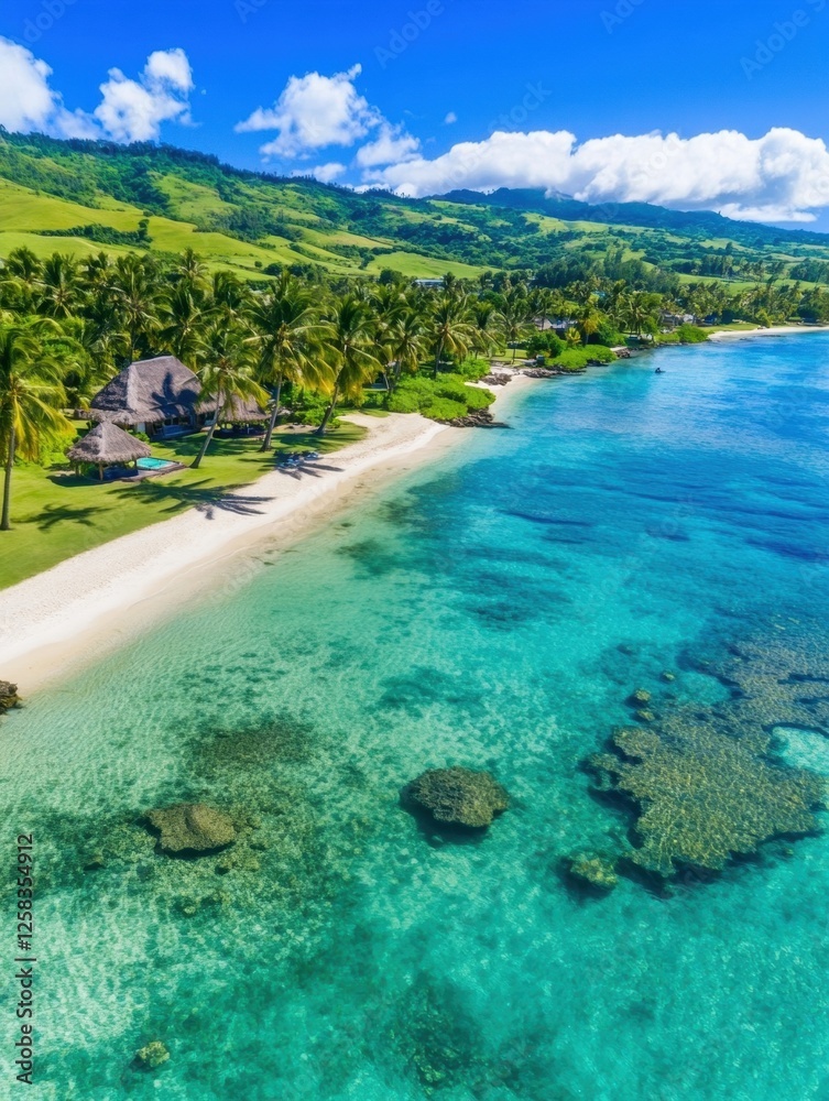 Fototapeta premium Breathtaking beach view with clear water.