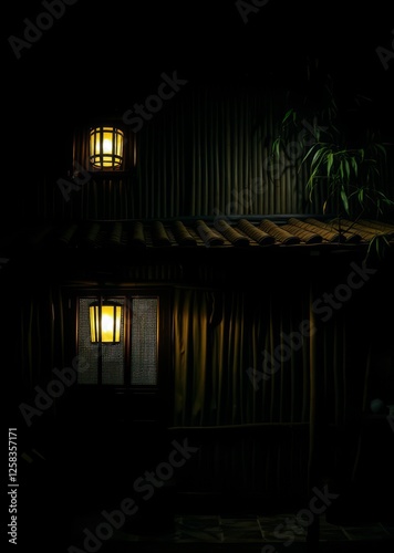 Obraz na płótnie Details of a house bamboo house background beautiful bamboo asian seaport baltic sea antebellum w salonie