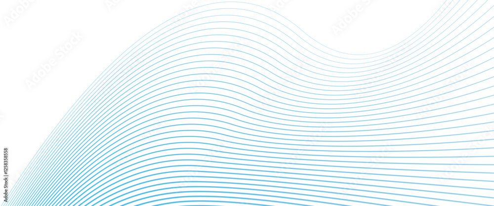 Fototapeta premium Vector blue wave curve lines abstract background and gradient and white wave curve lines.