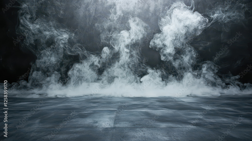 dark moody floor enveloped in soft smoke creates atmospheric scene dark moody floor enveloped in soft smoke creates atmospheric scene