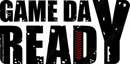 Game Day Ready PNG, Sports Typography Design, Football Baseball Cheer Clipart