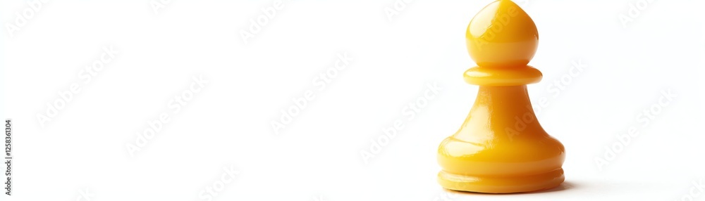 Yellow chess pawn on a white isolated background. Yellow chess pawn on a white isolated background.