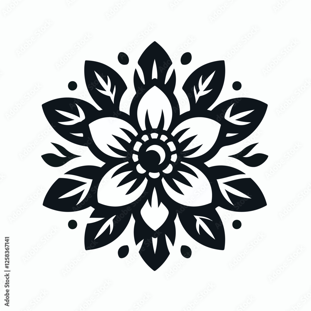 Fototapeta premium logo flower vector illustration white background