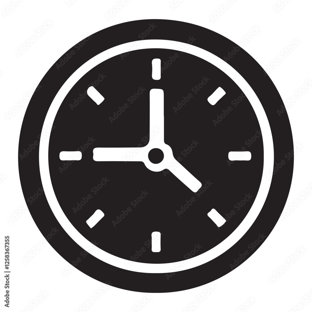 Simple Black Clock Icon Design Time Management Graphic Simple Black Clock Icon Design Time Management Graphic