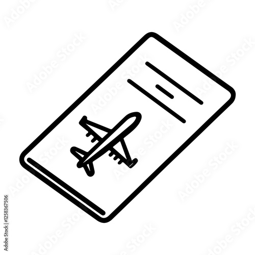 Boarding Pass Icon Simple Airplane Ticket Graphic