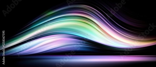 Abstract Colorful Glowing Waves on Dark Background