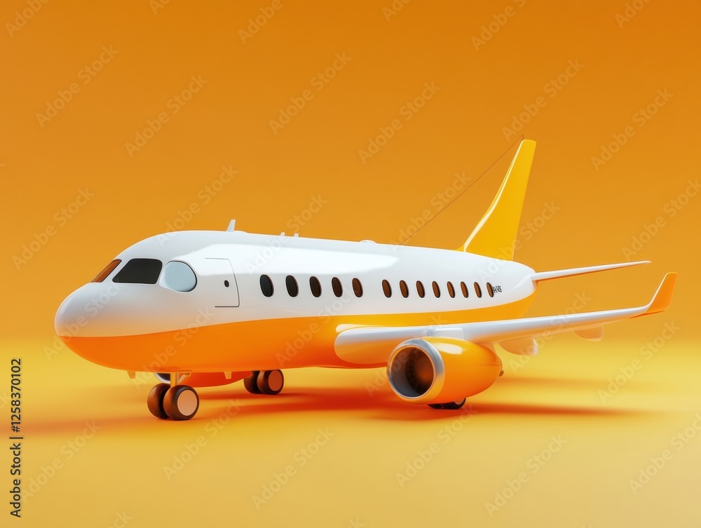Fototapeta premium Colorful model airplane on a bright background.