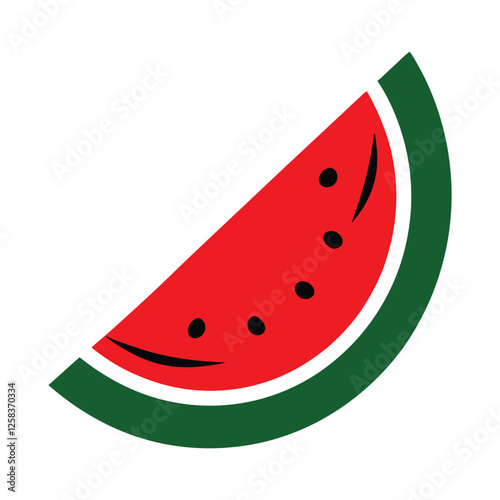 Simple Black and White Watermelon Slice IconAdobe Illustrator Artwork