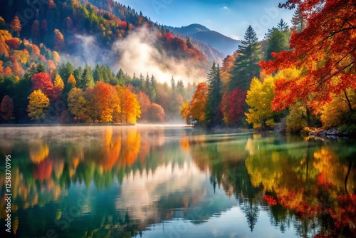 Prokosko Lake, Slovenia: Stunning Autumn Bokeh Landscape Photography photo