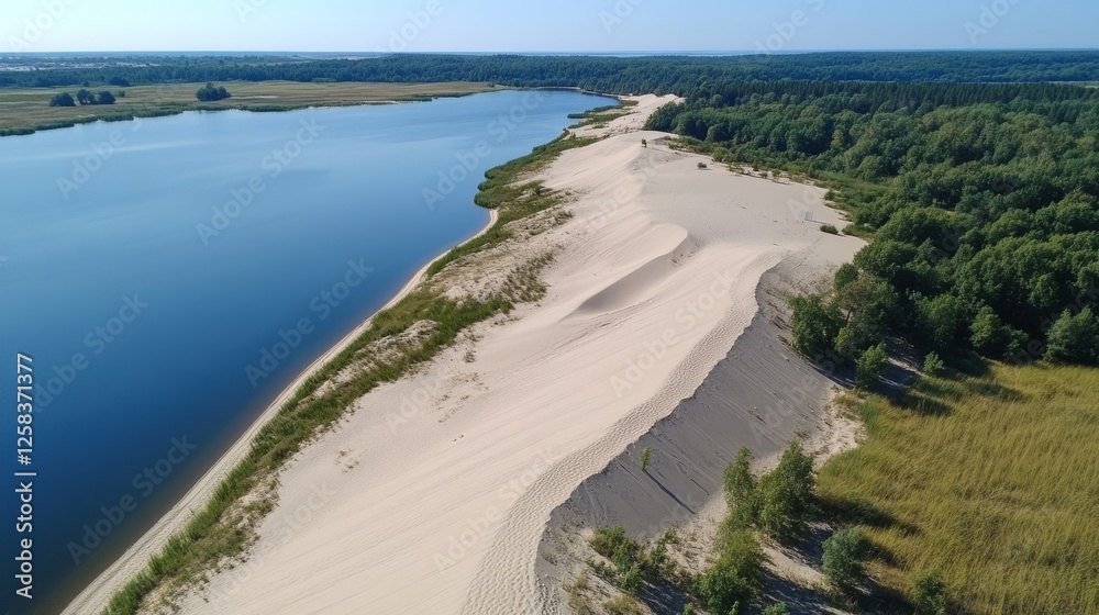 Top view of vast sand dunes with intricate patterns and textures, showcasing the natural beauty of desert landscapes, warm tones, and undulating sand formations. Top view of vast sand dunes with intricate patterns and textures, showcasing the natural beauty of desert landscapes, warm tones, and undulating sand formations.