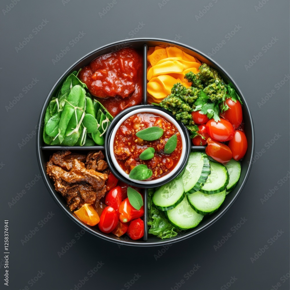 Authentic Ethiopian Cuisine Platter Featuring Vibrant Salads, Sauces, and Fresh Ingredients on a Stylish Serving Dish Authentic Ethiopian Cuisine Platter Featuring Vibrant Salads, Sauces, and Fresh Ingredients on a Stylish Serving Dish