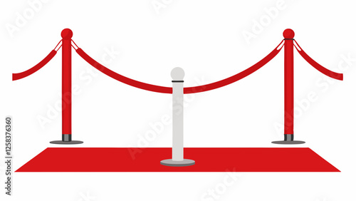 Red Carpet with Velvet Rope Barriers and Silver Stanchions at Glamorous Celebrity Premiere