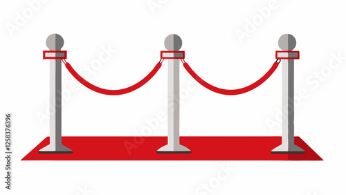 Red Carpet with Velvet Rope Barriers and Silver Stanchions at Glamorous Celebrity Premiere