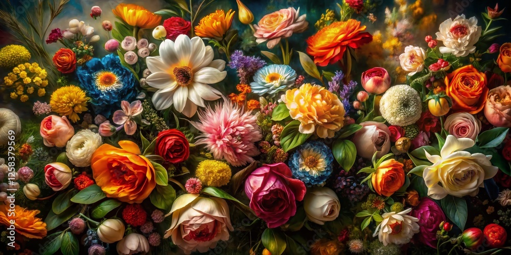 Renaissance Floral Pattern Long Exposure Photography - Artistic Botanical Design