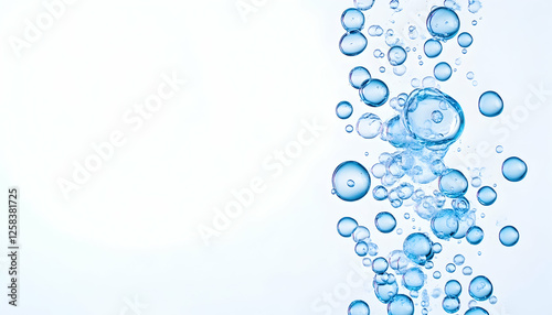 Bubbles in Water Oxygenation or Carbonation, for Science, Spa, Cleansing, Health projects