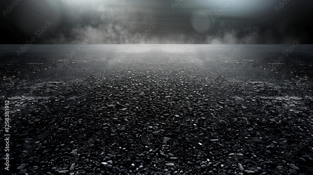 Dark empty scene with asphalt floor texture and dramatic spotlight, ideal for product presentation and advertisement. Ultra-realistic high-quality design with moody lighting, industrial background, an Dark empty scene with asphalt floor texture and dramatic spotlight, ideal for product presentation and advertisement. Ultra-realistic high-quality design with moody lighting, industrial background, an