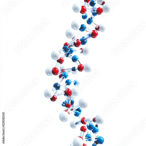 DNA double helix structure, white isolated background photo