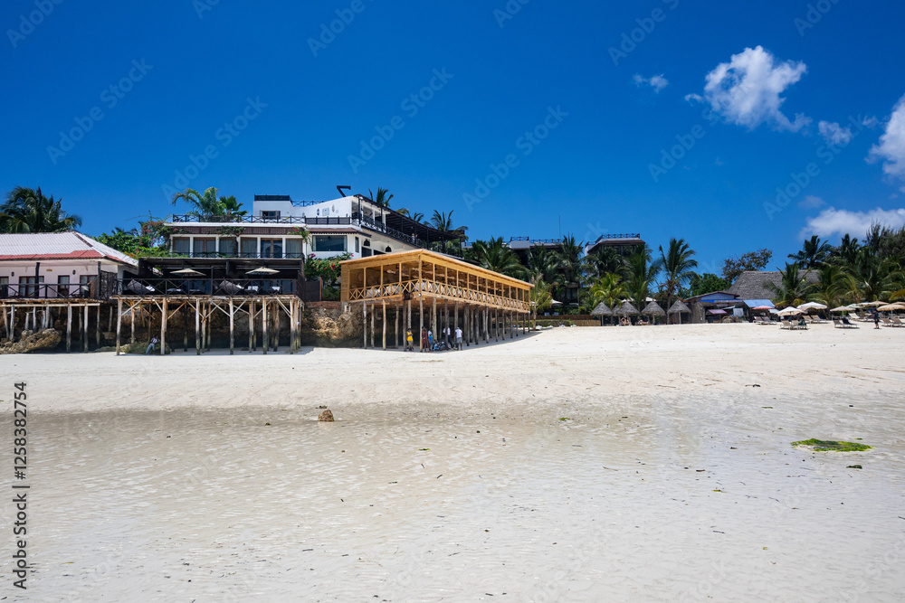 View of the beach of Zanzibar island