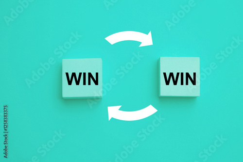 Win-Win Strategy concept; Partnership agreement to reduce conflict and success together