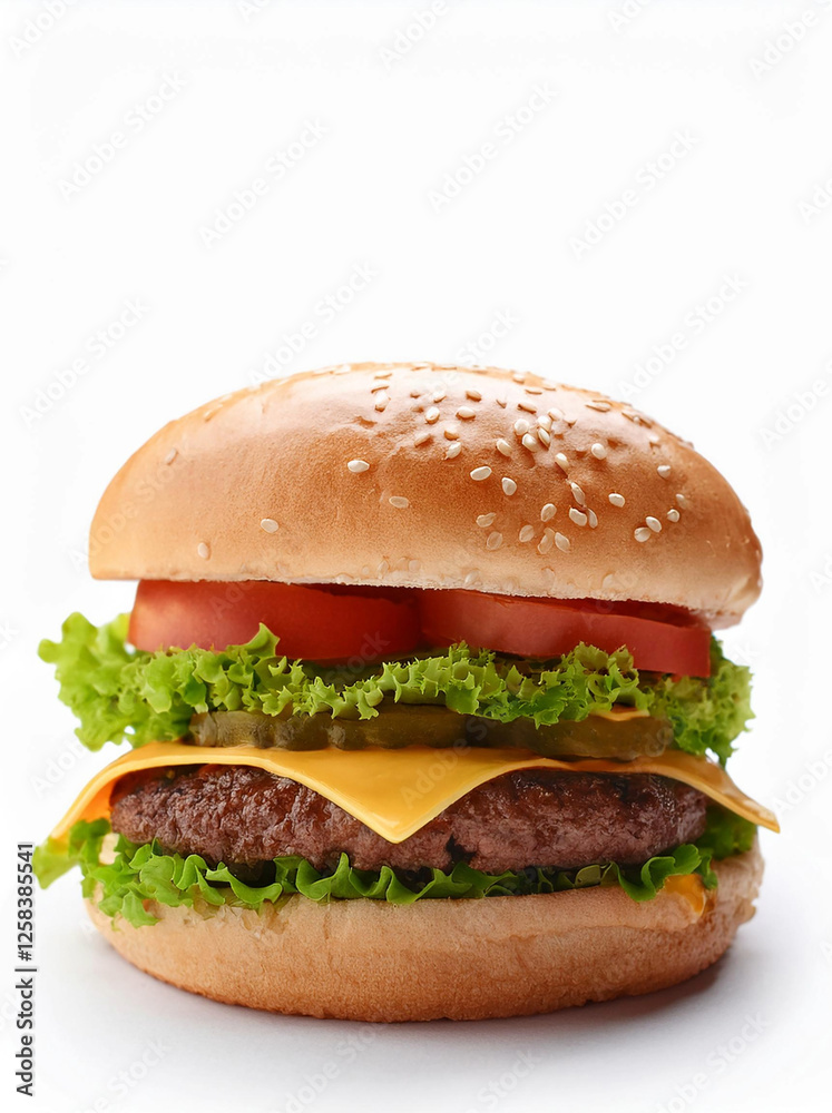 burger de boeuf isolé sur un fond blanc