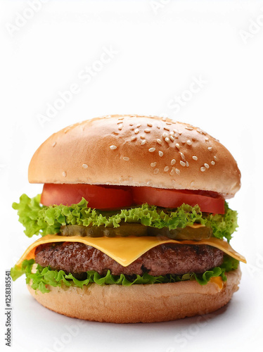 burger de boeuf isolé sur un fond blanc