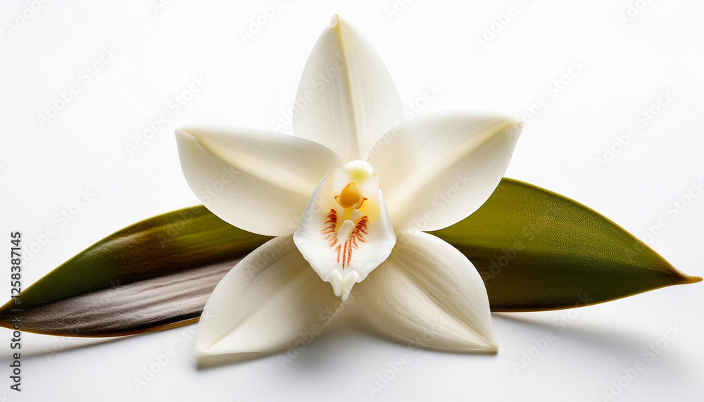 white vanilla flower remoted on white history white vanilla flower remoted on white history