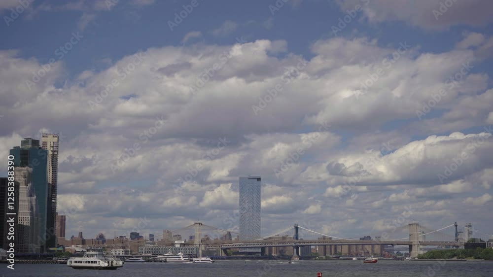 Brooklyn Bridge and Manhattan Skyscrapers in New York City Brooklyn Bridge and Manhattan Skyscrapers in New York City