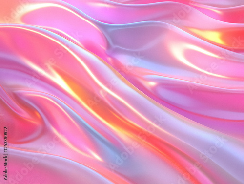 Pink and Blue Silk Fabric Wave Abstract Background