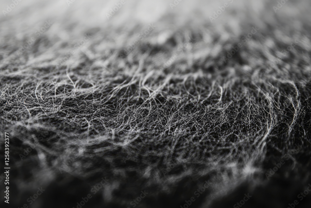 Macro shot of charcoal textured paper, showing fine, almost felt-like fibers with soft edges and a slight sheen.