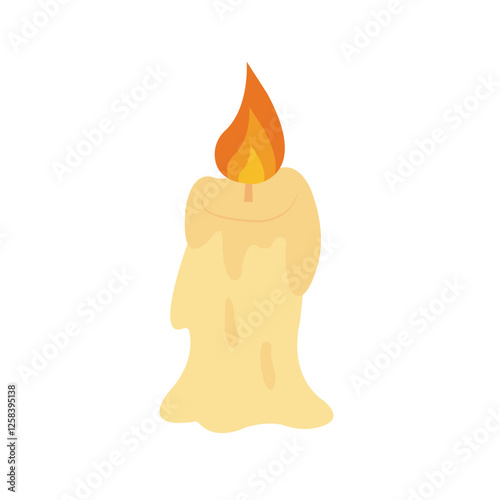 vector illustration of a candle burning brightly 