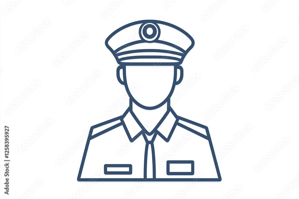 3D pilot line icon, minimalist aviation professional symbol on white. 3D pilot line icon, minimalist aviation professional symbol on white.