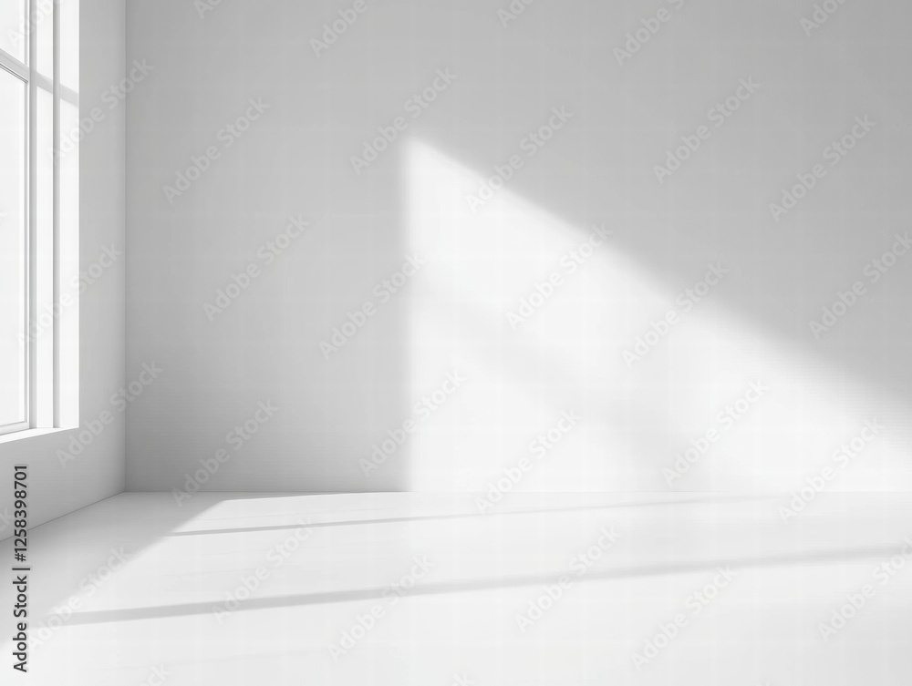 A white room with a window and a white wall A white room with a window and a white wall