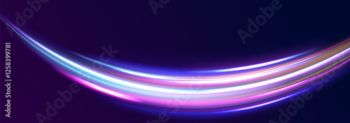 Colored shiny sparks of spiral wave. Curved bright speed line swirls. Shiny wavy path. Rotating dynamic neon circle. Magic golden swirl with highlights. Glowing swirl bokeh effect. vector png