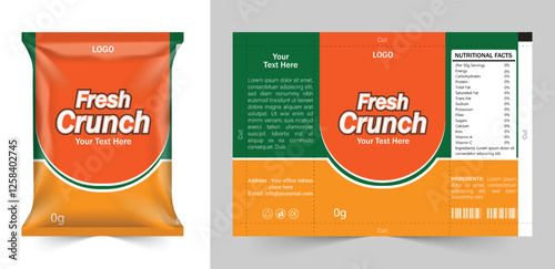 packaging design, Food packaging design, Chips logo and packet wrap label design editable vector file  elegant and corporate professional business chips packaging or chips label, Chips package design.