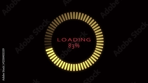 Dynamic 4K Circular Loading Animation with Progress Percentage