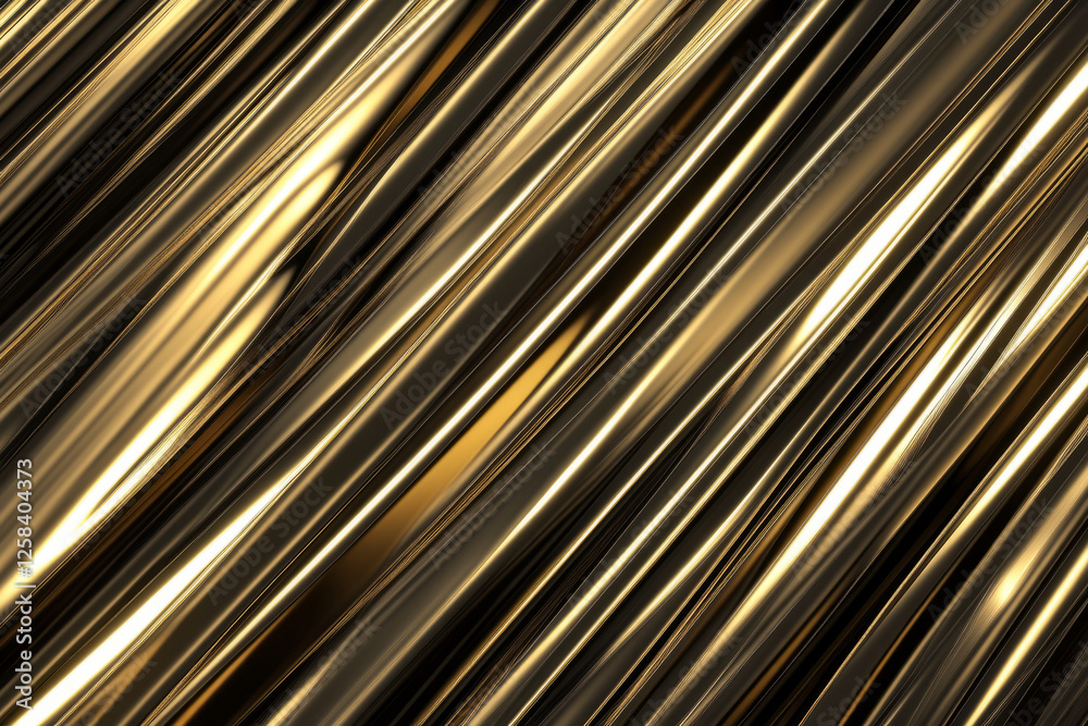 Obraz premium Brushed gold metal texture, with soft linear reflections creating a sleek, elegant surface.
