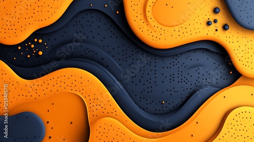 Wallpaper Mural Abstract Orange and Blue Wave Pattern Design Torontodigital.ca