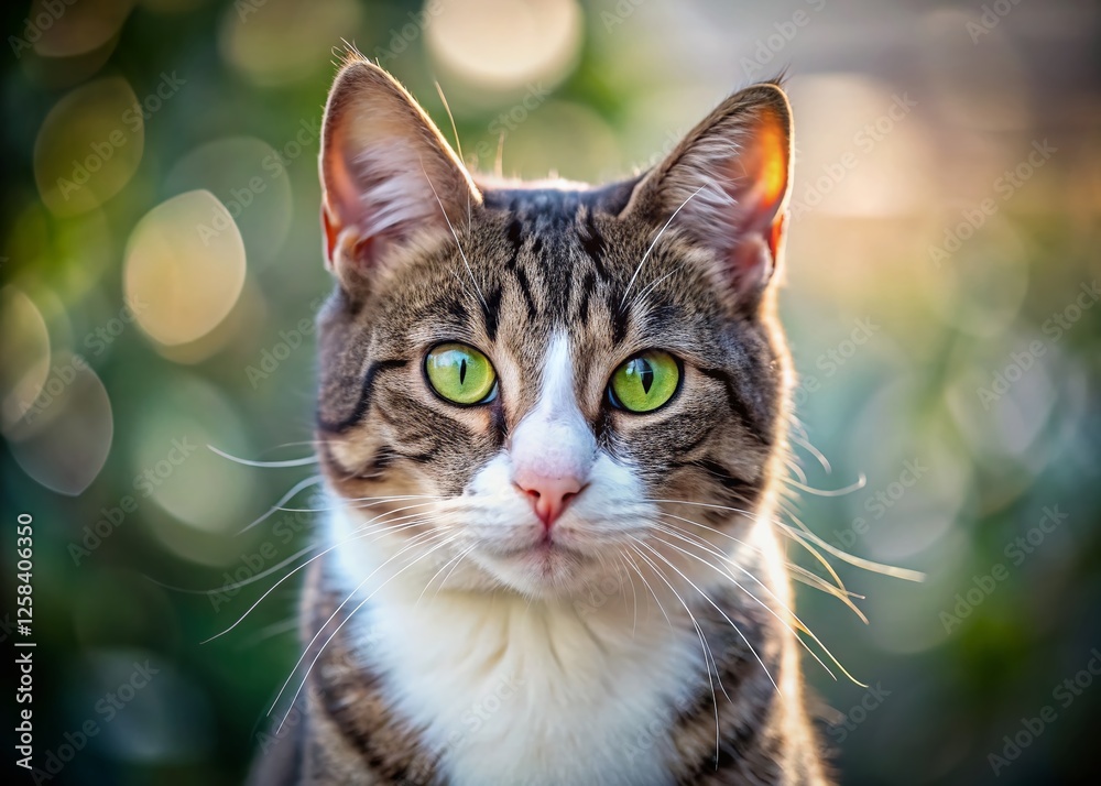 Adorable Grey Tabby and White Cat Candid Photo - Playful Kitten Poses Adorable Grey Tabby and White Cat Candid Photo - Playful Kitten Poses