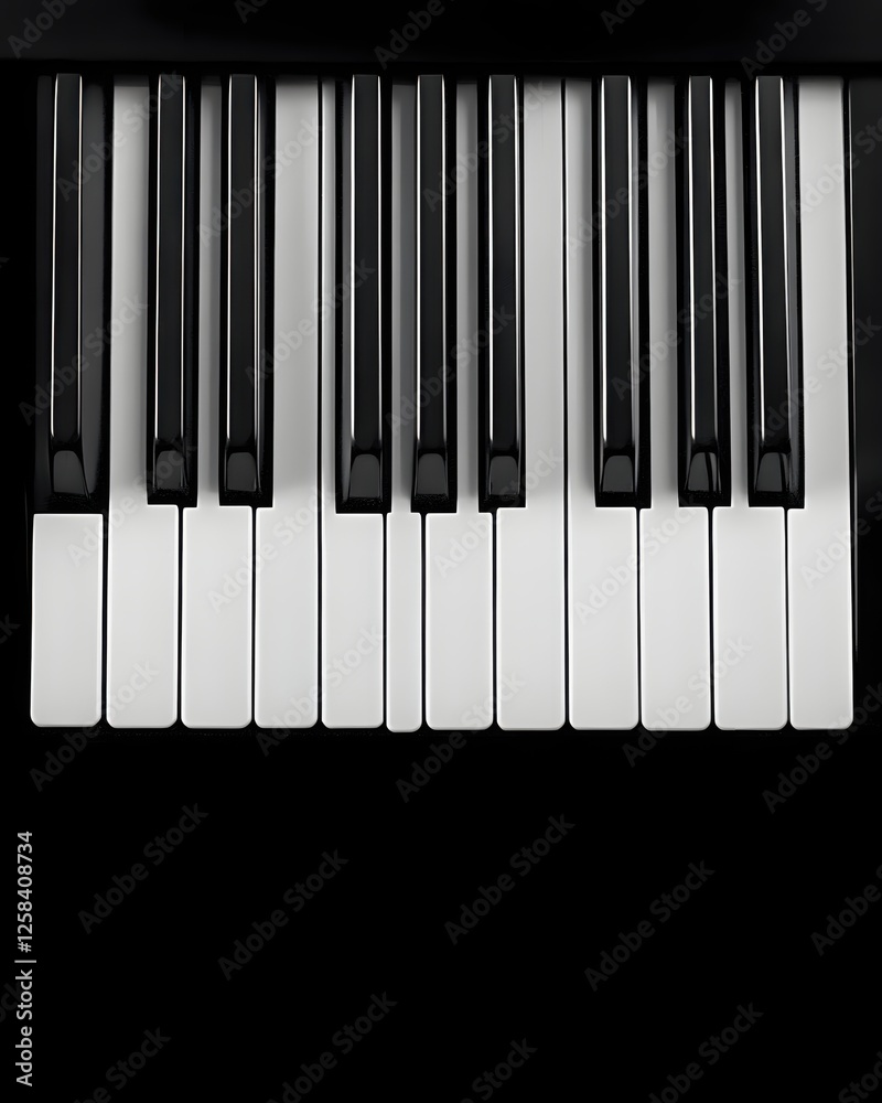 Piano Keyboard Close Up with Black and White Keys in a Musical Instrument Detail Piano Keyboard Close Up with Black and White Keys in a Musical Instrument Detail