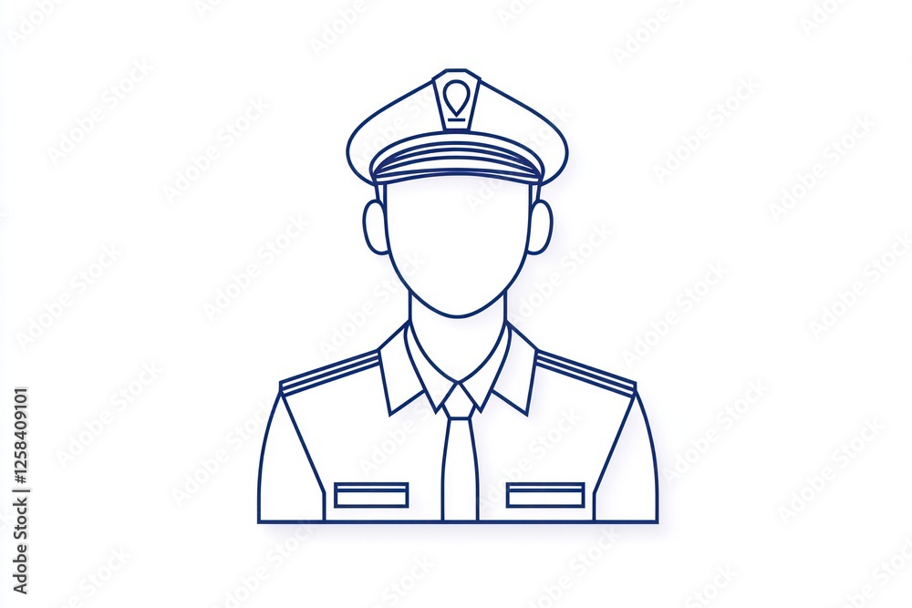 3D line pilot icon, modern aviation symbol on clean white background. 3D line pilot icon, modern aviation symbol on clean white background.