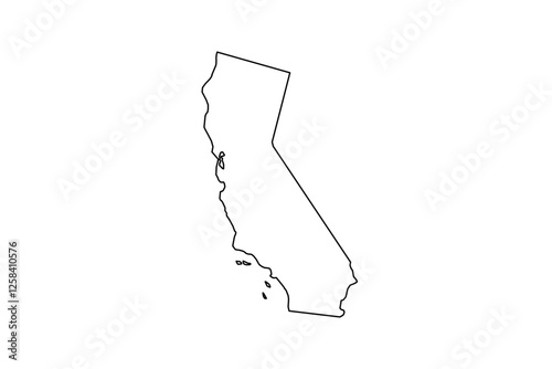 Map of California state, US