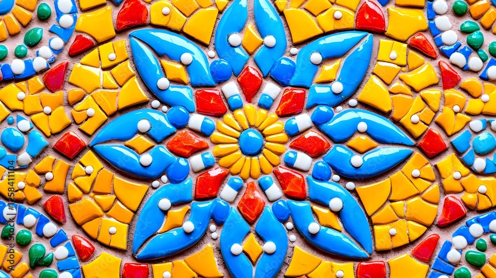 Obraz premium Colorful Mosaic Design with Bright Patterns and Intricate Details